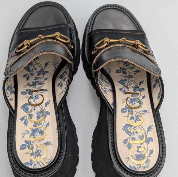 Gucci Cordovan Lux Horsebit Chunky Slide Shoes 39 / US 9 - Picture 8 of 12